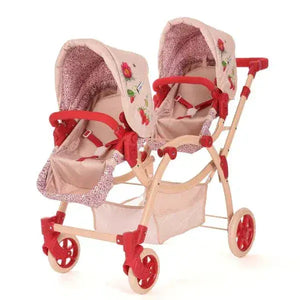 Roma RHS Twin Dolls Pram – Flora | Eco-Friendly 2-in-1 Twin Doll Pram Roma