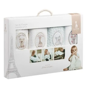 Sophie la Girafe® – Set of 4 Muslin Cloths General Sophie La Girafe