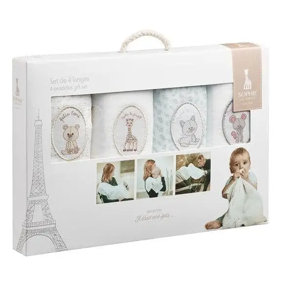 Sophie la Girafe® – Set of 4 Muslin Cloths General Sophie La Girafe