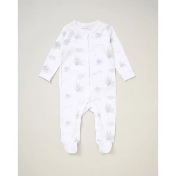 Unisex Baby “Little One Elephant” 5 Piece Layette Set – White & Grey
