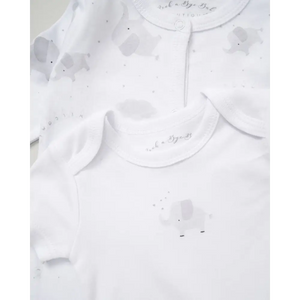 Unisex Baby “Little One Elephant” 5 Piece Layette Set – White & Grey
