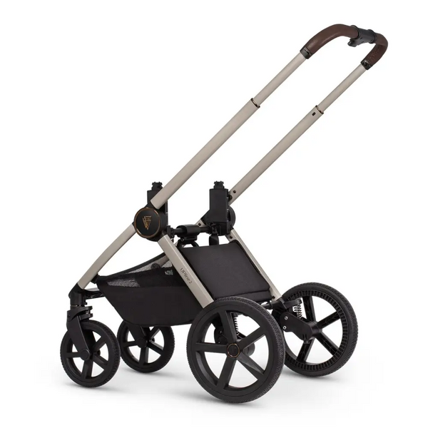 Venicci Venicci Upline 2 Stone Beige Pram 3 in 1 Bundle + Tiago Black Car Seat