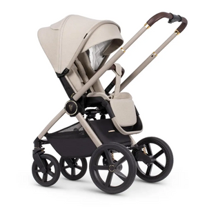 Venicci Upline 2 Stone Beige Pram 3 in 1 Bundle + Tiago Black Car Seat Venicci